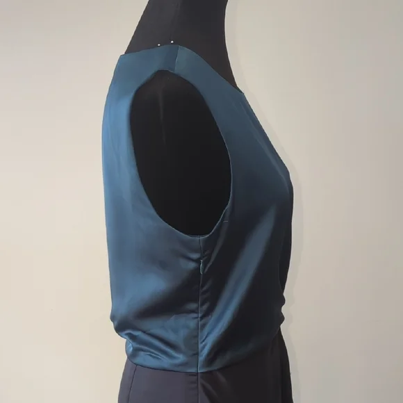 Blue Sleeveless Dress Halston Heritage Size 8 - Picture 3 of 12